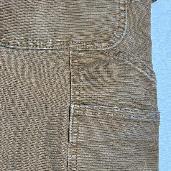 Carhartt Straight Fit Double Knee Dungaree Pants Mens 38x32 Brown 103340 READ - Picture 5 of 16